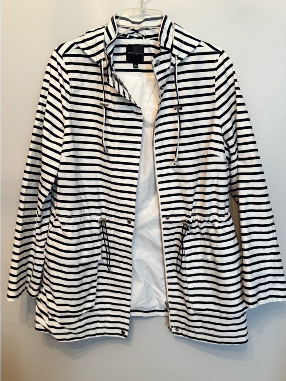The Limited Black & White Striped Utility Jacket